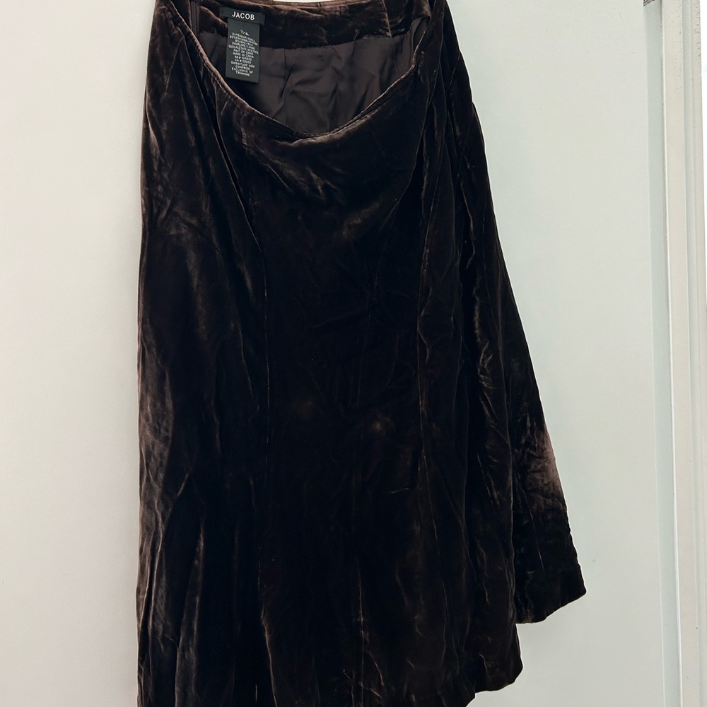 Velvet midi skirt